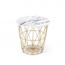 Стол журнальный HALMAR HARISSA G золотой/белый мрамор